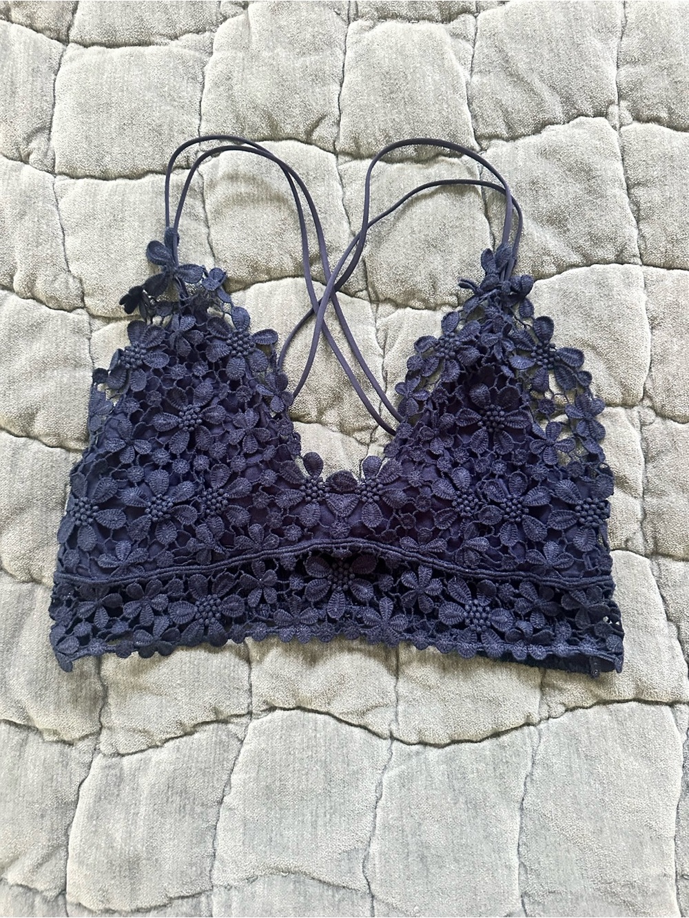Free People Intimately Floral Lace Bralette - Navy